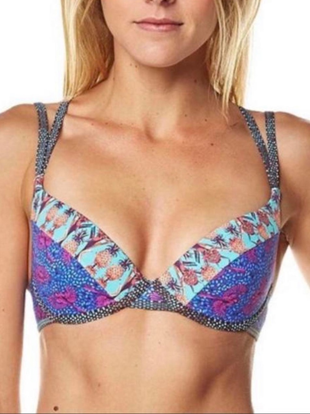 Maaji Floral Pineapple Bikini Top (M)